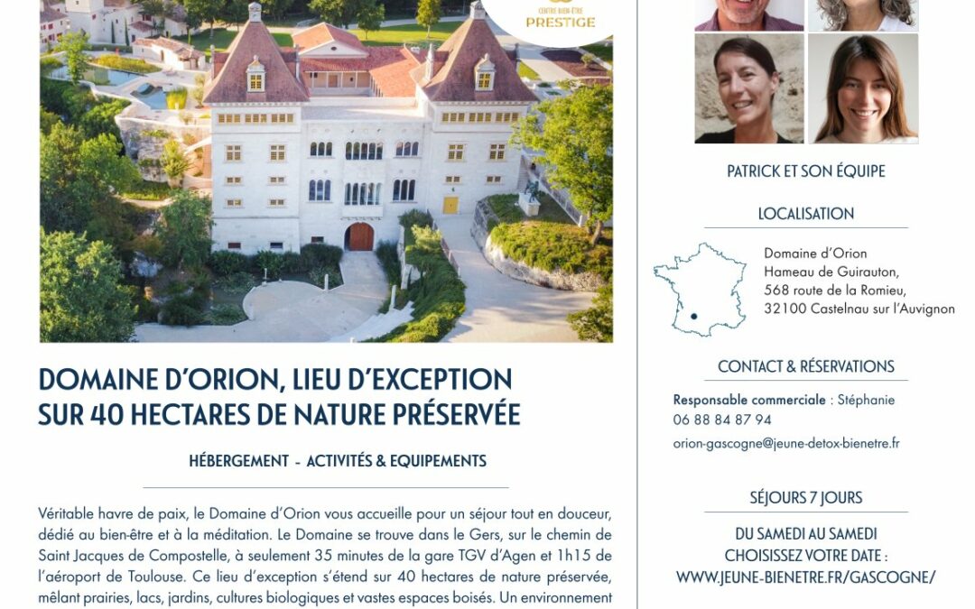 Stages de jeûne et détox au Domaine d&rsquo;Orion !